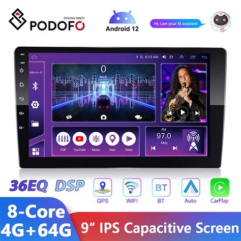 Podofo Android12 2 Din Radio Samochodowe 9 Uniwersalne Multimedialny