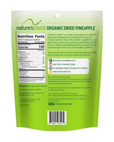 Nature S Intent Organic Dried Pineapple 3 5 Oz Ralphs