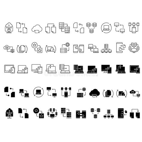 Data Exchange Icon Vector Set Data Transfer Illustration Sign