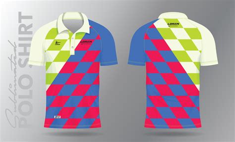 Sublimation Polo Shirt Mockup Template Design For Badminton Jersey Tennis Soccer Football Or