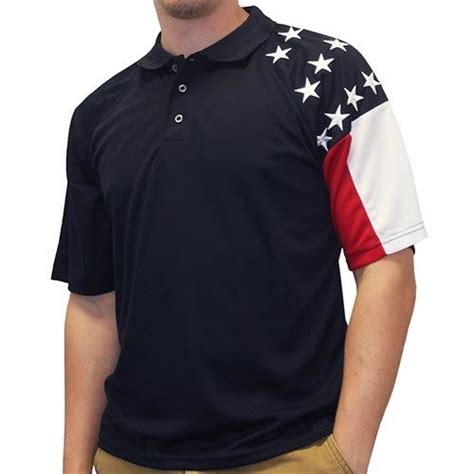 Mens Allegiance Freedom Tech Polo Shirt The Flag Shirt