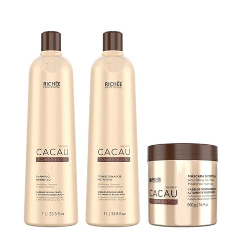 Richée Cacau Power Nutri Kit Shampoo Condicionador e Máscara