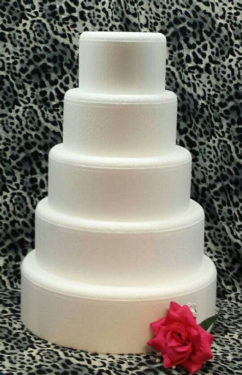 5 Pc Round Cake Dummy Set With Rounded Edges 4 Thick 6 8 10 1214 Eps Foam Wedding