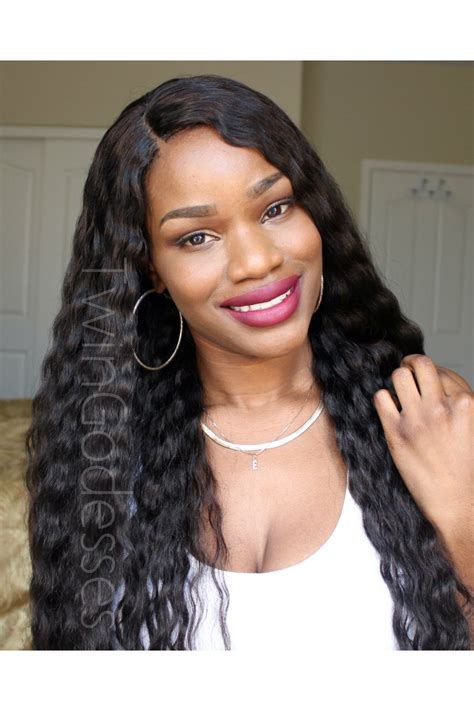 24 Inch 1b Deep Wave Human Hair Glueless Full Lace Wig