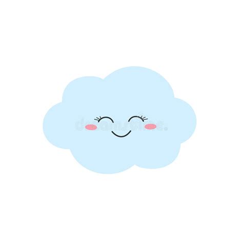 Feliz Personaje De La Nube De Dibujos Animados En Estilo Plano