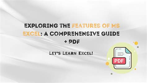 Exploring The Features Of MS Excel A Comprehensive Guide PDF