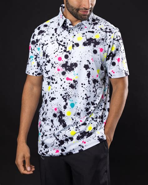 Splatter Mens Golf Polo Sunday Swagger