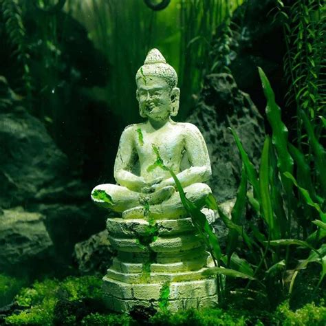 Ancient Buddha Statue Resin Aquarium Decoration For Fish Tank Ornament