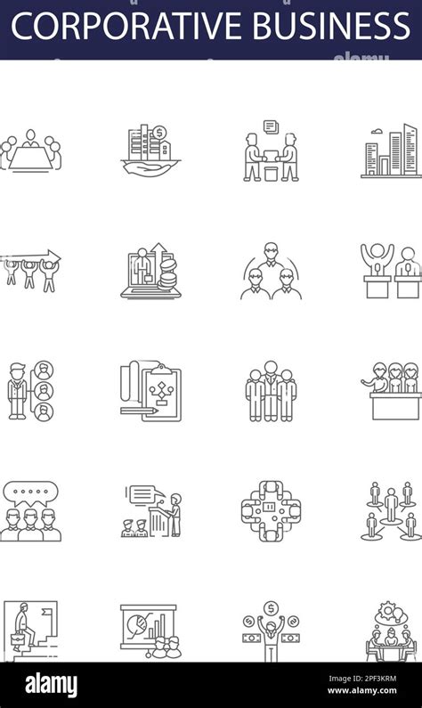 Corporative Business Line Vector Icons And Signs Business