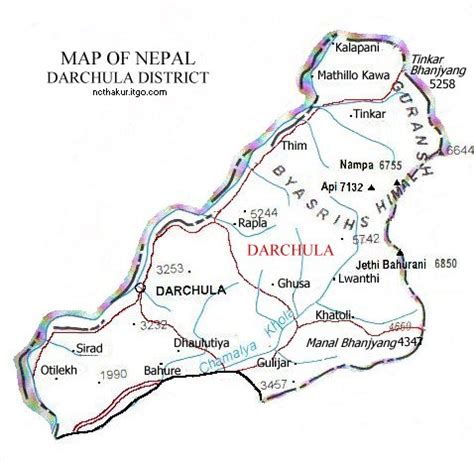 Map of Darchula District