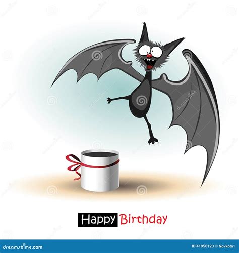 Happy Birthday Smile Bat Card Stock Illustration Image 41956123