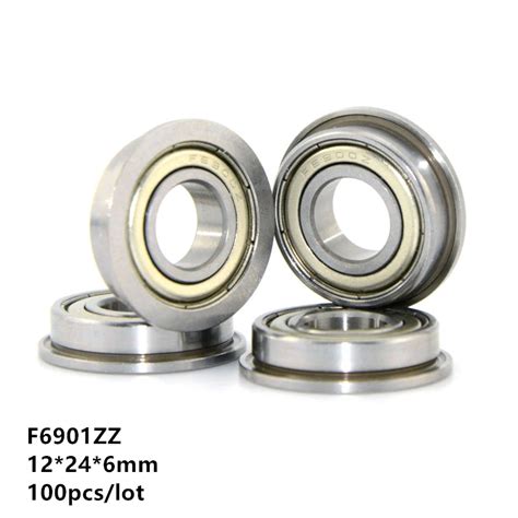 100pcs Lot F6901zz F6901 Zz Z F6901z Flange Bearing 12x24x6 Mm Shielded