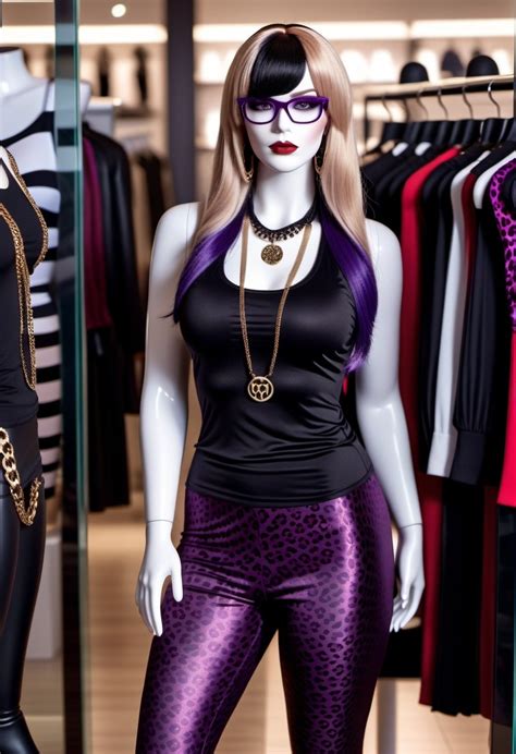 Plus Sized Goth Mannequin With Jaguar Leggings Stable Diffusion Online