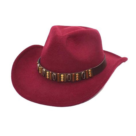 Zhizaihu Women Men S Cowboy Hats Classic Hard Felt Western Cowboy Wide