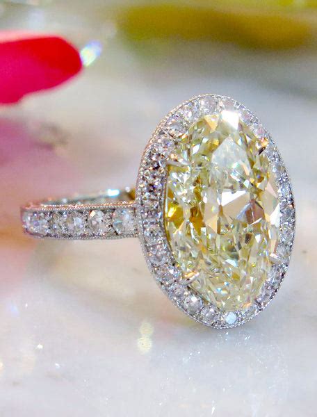 Veda 4 53ct Oval Yellow Diamond Halo Engagement Ring Dana Walden