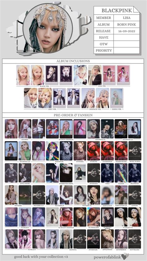 Blackpink Lisa Born Pink Photocard Template