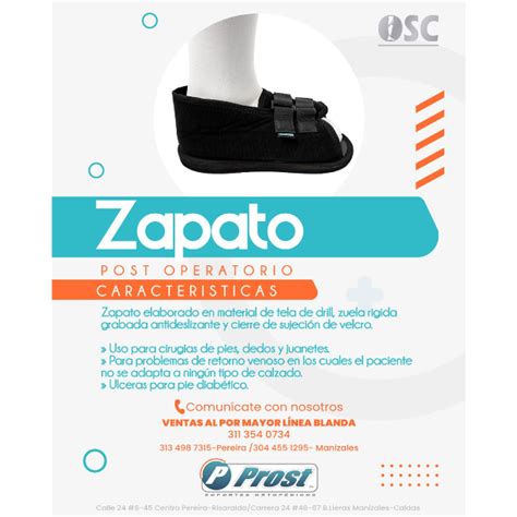 Zapato post operatorio ORTOPÉDICA SAN CARLOS MANIZALES SAS