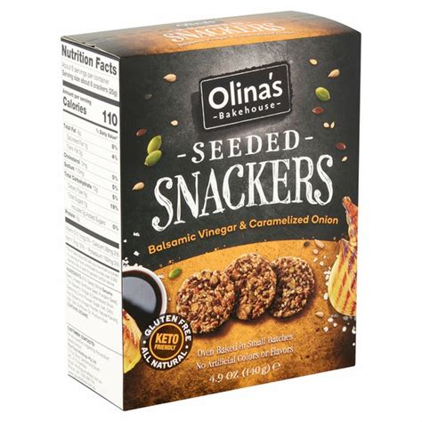 Olina S Bakehouse Balsamic Vinegar Caramelized Onion Seeded Snackers