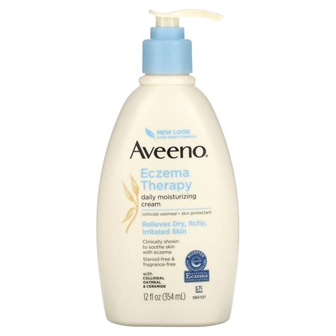 Aveeno Eczema Therapy Daily Moisturizing Cream Fragrance Free 12 Fl Oz 354 Ml