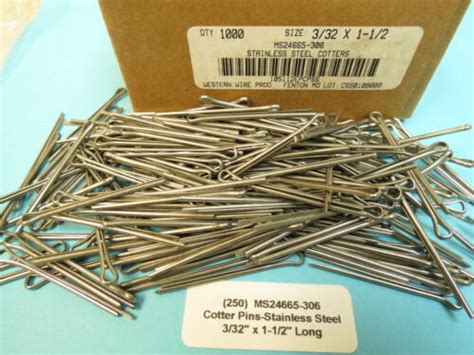 3 32 X 1 1 2 Stainless Steel Cotter Pins 250 Ea Military Standards