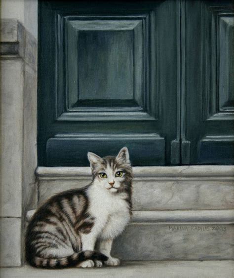 Cyprian Cat Waiting By The Door Painting By Marina Radius Saatchi Art