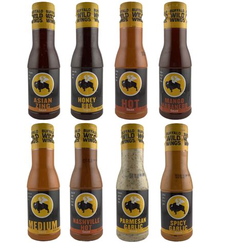 Buffalo Wild Wing Sauce Variety 8 Pack Garlic Parmesan Wing Sauce Mango Habanero Sauce