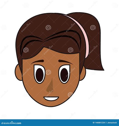 Historieta De La Cara De La Mujer Joven Ilustraci N Del Vector