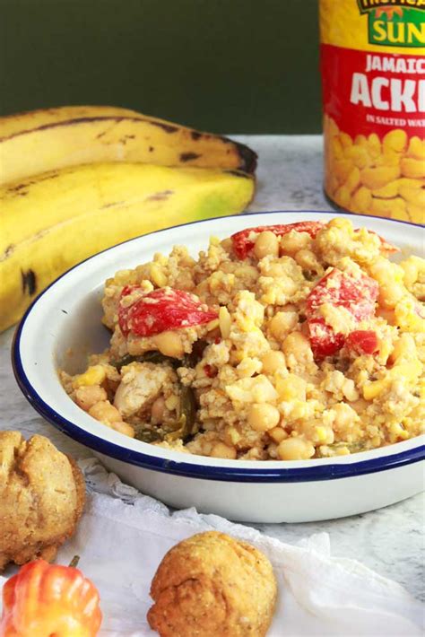 Ackee And Tofuish With Fried Dumplings And Plantain The Vegan Larder