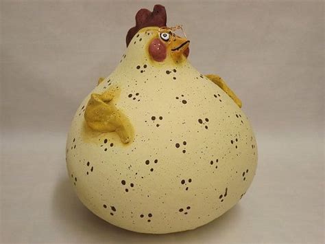 Chicken Gourds Miss Scarlett Chicken Folk Art Gourd Sculpture By Thelaughingcabin