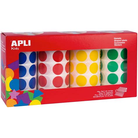 Lot De Rouleaux De Gommettes Rondes Diam Tre Mm Assortiment Apli