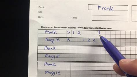 Badminton Doubles Scoring Method On Score Sheet 48 Off