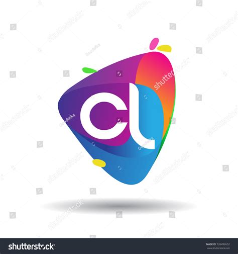 Letter Cl Logo Colorful Splash Background Stock Vector Royalty Free