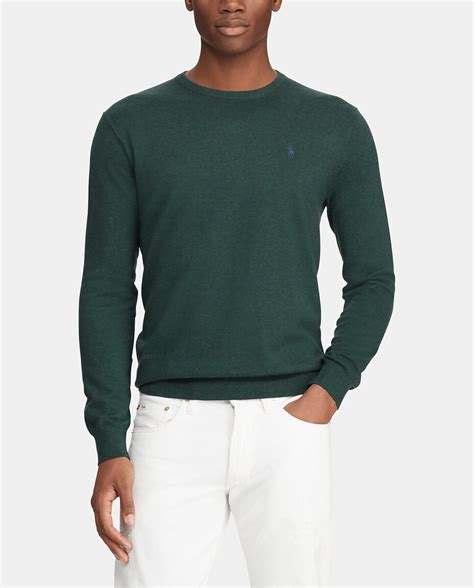 Jersey De Algod N Pima De Hombre Verde Con El Cuello Redondo Polo