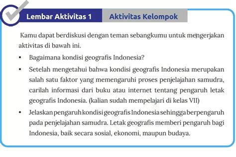 Kunci Jawaban IPS Kelas 8 Kurikulum Merdeka Halaman 145 Aktivitas 1