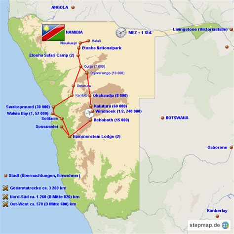 Stepmap Namibia Landkarte F R Namibia