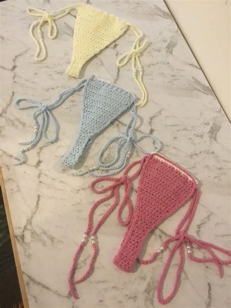 Crochet Bikini Handmade Crochet Swimwear Colourful Cheeky Crochet Thong Bikini Etsy