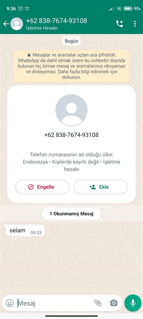 WhatsApp Bilinmeyen Numara Şikayetvar