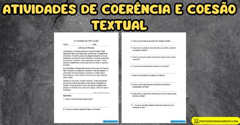 Atividades De Coer Ncia E Coes O Textual Ponto Do Conhecimento