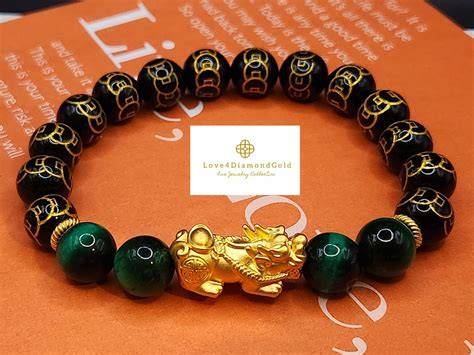 Real 24k Gold Pixiu Bracelet 24k Coin Bracelet Feng Shui Bracelet 24k