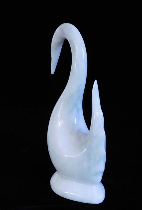 Elegant Marble Swan Sculpture Etsy