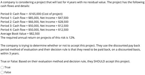 Solved A Company Is Considering A Project That Will Last For Chegg