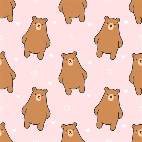 Premium Vector Cute Bear Seamless Pattern