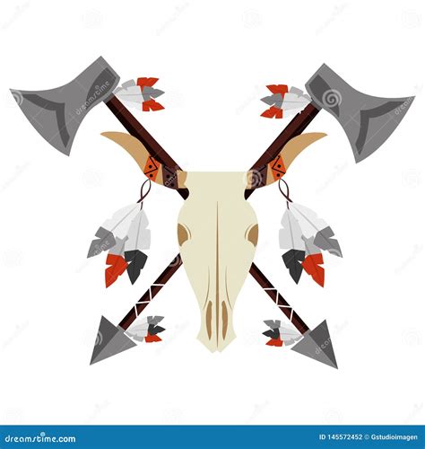 Skull Of Bull With Horns Hand Drawn Ink Doodle Sketch Vector