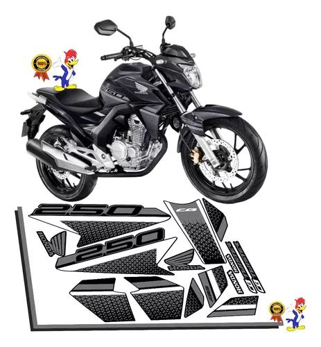 Kit Adesivos Faixas Cb Twister Moto Preta Parcelamento