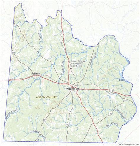 Map Of Anson County North Carolina A C Th Ng Th I