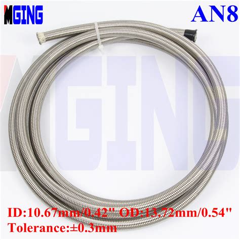 8an An8 Stainless Steel Teflon Braided Ptfe E85 Ethanol Oil Line Fuel