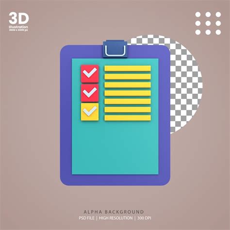 Premium PSD 3d Render Task Succes Illustration