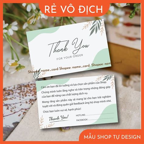 Thiệp cảm ơn Thank you card card cảm ơn khách hàng dành cho shop bán