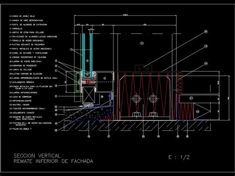 Arranque De Muro Cortina Y Estructura Metálica 13251 Kb Bibliocad