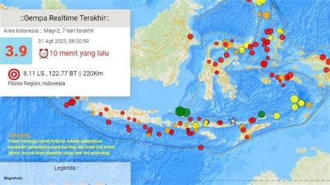 Gempa Bumi 6 Kali Dalam 10 Jam Kamis 31 Agustus 2023 Cek Kekuatan